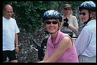 Elin, outside Siena while we were fitting our bikes for the first leg of the trip.