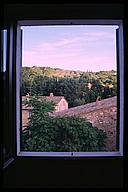 Farewell to Tuscany -- Hotel room window view, Bagno Vignoni