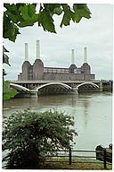 Battersea Power Station and Grosvenor Bridge, from Grosvenor Road